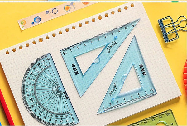 Planet Gates 4Pcs Soft Ruler Set Can Bend Ruler Creative Measure Tool Child Student Geometry Maths Drawing Stationery School Office Supplies