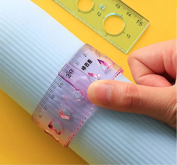 Planet Gates 4Pcs Soft Ruler Set Can Bend Ruler Creative Measure Tool Child Student Geometry Maths Drawing Stationery School Office Supplies