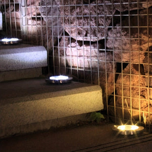 Planet Gates 4pcs Solar Ground Lights 8LEDs Solar Garden Lights Outdoor Waterproof Sidewalk Disk Bright In-Ground Landscape Lighting For Lawn Patio Pathway Yard Steps Deck Walkway Light (Warm White)