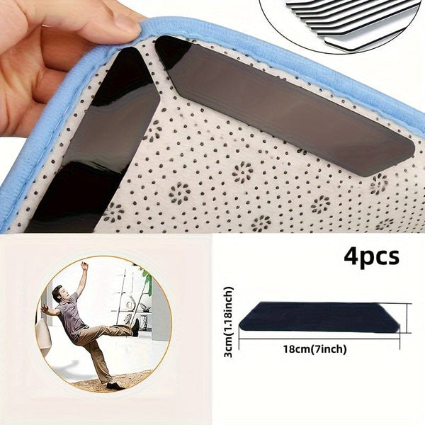 Planet Gates 4pcs Strip 4pcs High-quality Anti Slip And Anti Drilling Carpet Stickers Are Suitable For Living Room, Dining Room, Bathroom Carpets, Ceramic Tiles, And Wooden Floor Areas To Prevent Carpet Movement And Rolling. Novelty Item! !!!