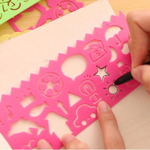 Planet Gates 4PCS Template 4PCS Kids Drawing Toys Painting Template Board Plastic Ruler Art Craft Juguetes Learning Draw Educational Toys For Children Gift