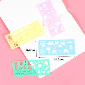 Planet Gates 4PCS Template 4PCS Kids Drawing Toys Painting Template Board Plastic Ruler Art Craft Juguetes Learning Draw Educational Toys For Children Gift
