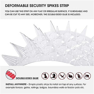 Planet Gates 4pcs, Transparent Plastic Anti-Cat Thorn Bird Protection Nails Suitable For Indoor And Outdoor Use To Keep Pigeons And Squirrels Away