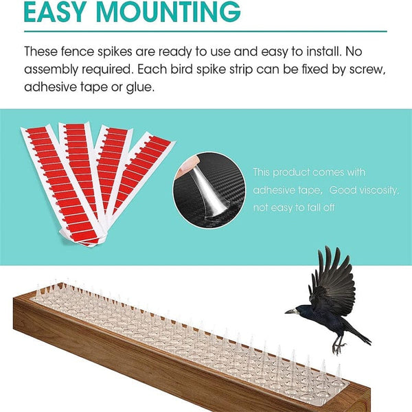 Planet Gates 4pcs, Transparent Plastic Anti-Cat Thorn Bird Protection Nails Suitable For Indoor And Outdoor Use To Keep Pigeons And Squirrels Away