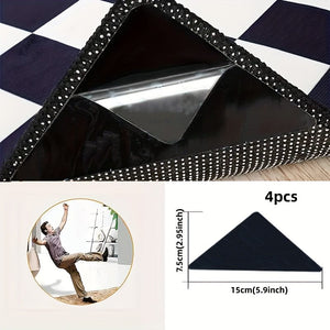 Planet Gates 4pcs Triangle 4pcs High-quality Anti Slip And Anti Drilling Carpet Stickers Are Suitable For Living Room, Dining Room, Bathroom Carpets, Ceramic Tiles, And Wooden Floor Areas To Prevent Carpet Movement And Rolling. Novelty Item! !!!