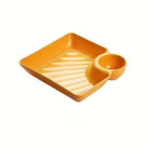 Planet Gates 4pcs Unbreakable Serving Platter Set, Potato Chip Plate, Sturdy Snack Plate, Sushi Plate, 18.54cm X 16.76cm Serving Dishes For Appetizer, Charcuterie, Kitchen Tools, Kitchen Accessories, Kitchen Gadgets