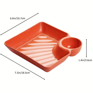 Planet Gates 4pcs Unbreakable Serving Platter Set, Potato Chip Plate, Sturdy Snack Plate, Sushi Plate, 18.54cm X 16.76cm Serving Dishes For Appetizer, Charcuterie, Kitchen Tools, Kitchen Accessories, Kitchen Gadgets