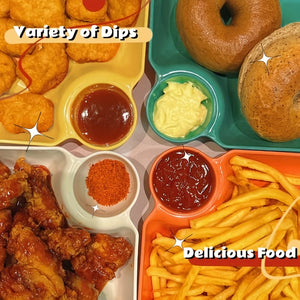 Planet Gates 4pcs Unbreakable Serving Platter Set, Potato Chip Plate, Sturdy Snack Plate, Sushi Plate, 18.54cm X 16.76cm Serving Dishes For Appetizer, Charcuterie, Kitchen Tools, Kitchen Accessories, Kitchen Gadgets