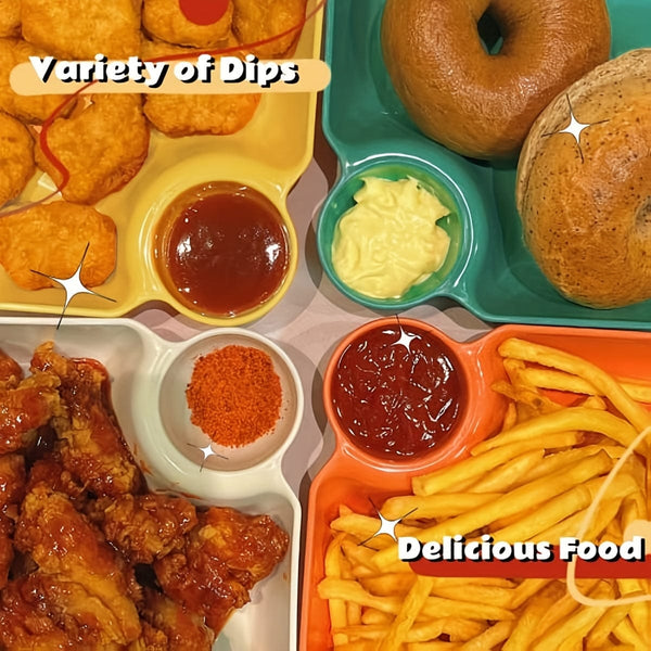 Planet Gates 4pcs Unbreakable Serving Platter Set, Potato Chip Plate, Sturdy Snack Plate, Sushi Plate, 18.54cm X 16.76cm Serving Dishes For Appetizer, Charcuterie, Kitchen Tools, Kitchen Accessories, Kitchen Gadgets