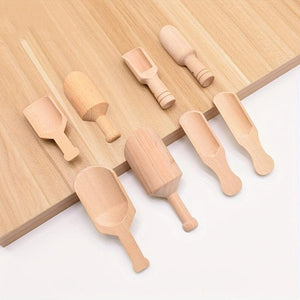 Planet Gates 4pcs Wooden Spoon 4pcs Set Wooden Tea and Salt Spoons - Perfect for Tea, Coffee, and Bath Salt - Set of 4