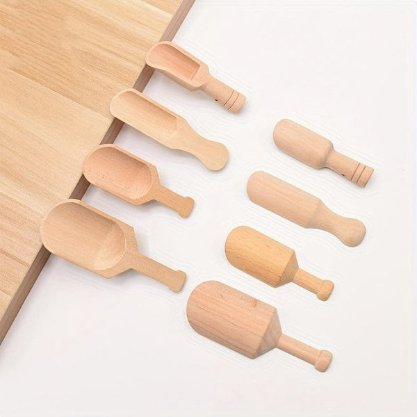 Planet Gates 4pcs Wooden Spoon 4pcs Set Wooden Tea and Salt Spoons - Perfect for Tea, Coffee, and Bath Salt - Set of 4