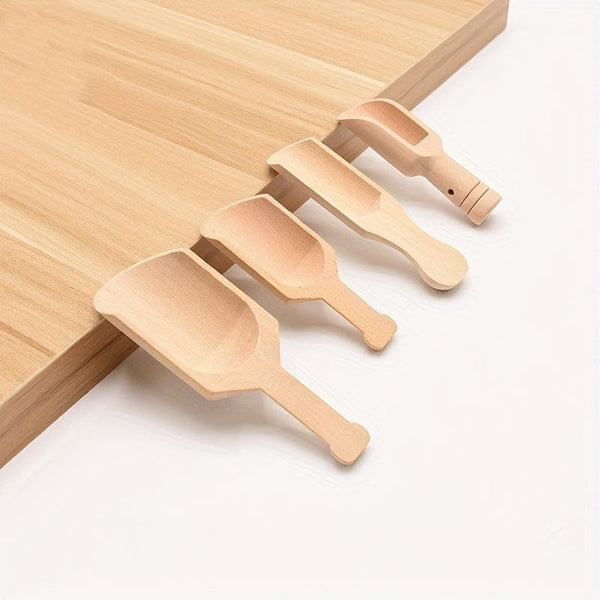 Planet Gates 4pcs Wooden Spoon 4pcs Set Wooden Tea and Salt Spoons - Perfect for Tea, Coffee, and Bath Salt - Set of 4