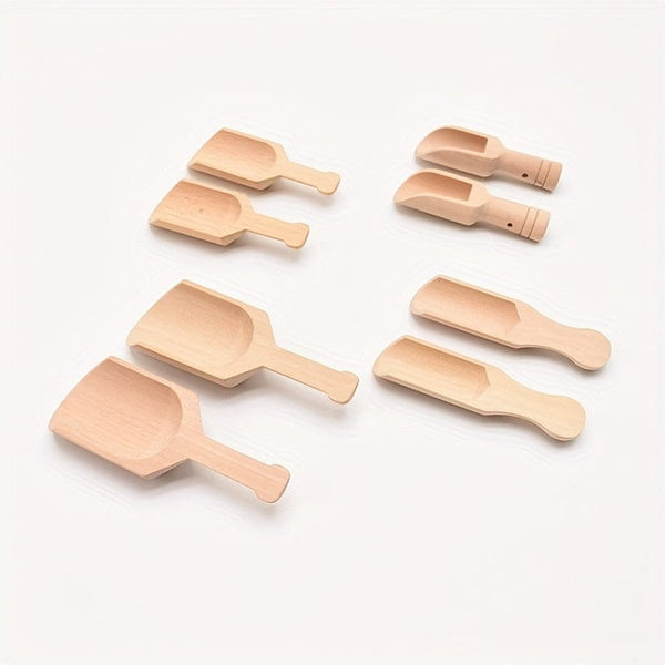 Planet Gates 4pcs Wooden Spoon 4pcs Set Wooden Tea and Salt Spoons - Perfect for Tea, Coffee, and Bath Salt - Set of 4