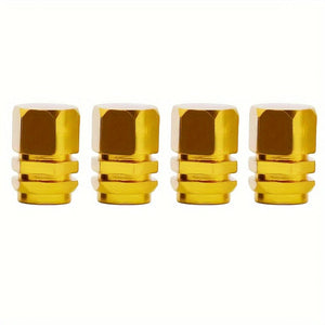 Planet Gates 4pcs / Yellow 4pcs Of Car Tire Valve Caps, Aluminum Alloy Car Wheels, Tire Valve Caps, Dust Proof Car Motorcycles, Trucks, Bicycles, Tire Valve Caps