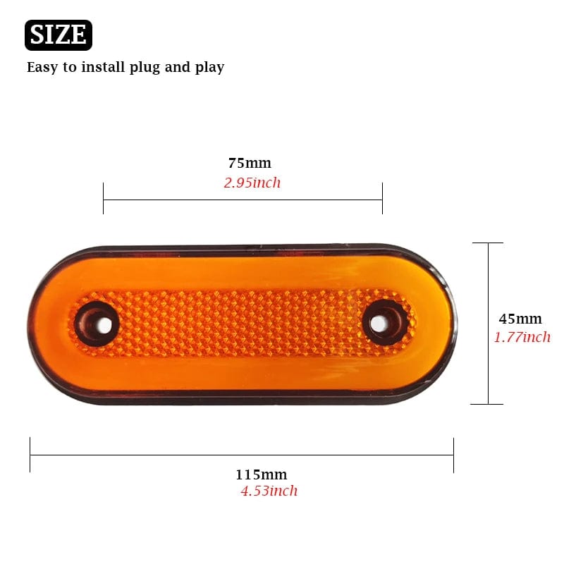 Planet Gates 4PCS Yellow  B / CHINA 4x Truck Side Marker Light LED Clearance Lamp For Caravan Trailer Tractor Lorry Warning Tail Light Car External Lamp 12V 24V