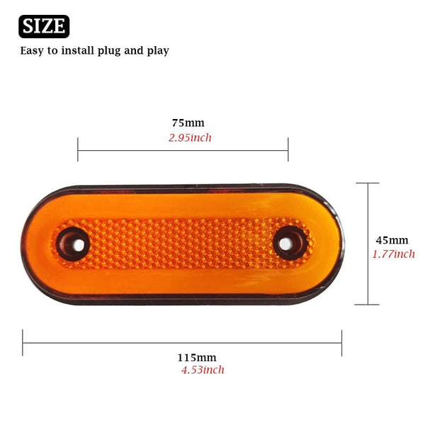 Planet Gates 4PCS Yellow  B / CHINA 4x Truck Side Marker Light LED Clearance Lamp For Caravan Trailer Tractor Lorry Warning Tail Light Car External Lamp 12V 24V