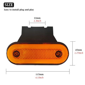 Planet Gates 4PCS Yellow  B / CHINA 4x Truck Side Marker Light LED Clearance Lamp For Caravan Trailer Tractor Lorry Warning Tail Light Car External Lamp 12V 24V
