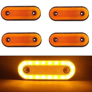 Planet Gates 4PCS Yellow  B / CHINA 4x Truck Side Marker Light LED Clearance Lamp For Caravan Trailer Tractor Lorry Warning Tail Light Car External Lamp 12V 24V