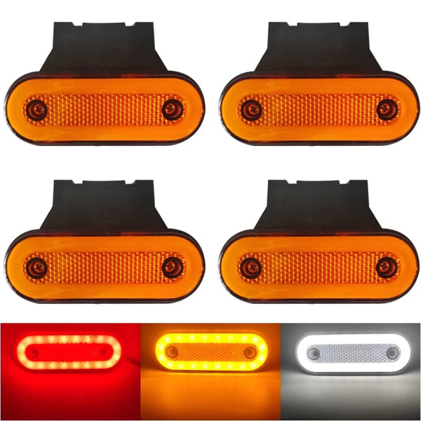 Planet Gates 4PCS Yellow  B / CHINA 4x Truck Side Marker Light LED Clearance Lamp For Caravan Trailer Tractor Lorry Warning Tail Light Car External Lamp 12V 24V