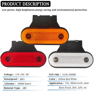 Planet Gates 4PCS Yellow  B / CHINA 4x Truck Side Marker Light LED Clearance Lamp For Caravan Trailer Tractor Lorry Warning Tail Light Car External Lamp 12V 24V