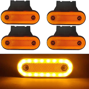 Planet Gates 4PCS Yellow  B / CHINA 4x Truck Side Marker Light LED Clearance Lamp For Caravan Trailer Tractor Lorry Warning Tail Light Car External Lamp 12V 24V