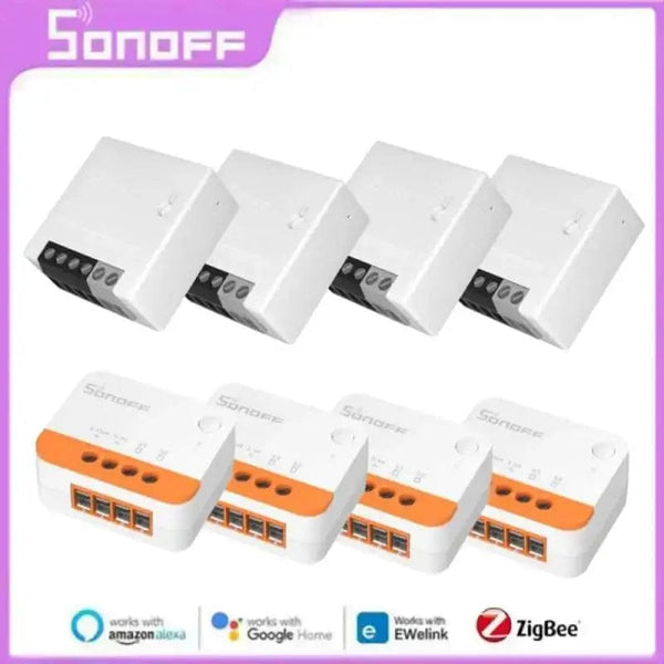 Planet Gates 4PCS ZBMINI / CHINA SONOFF ZBMINI-L2/ ZBMINI Zigbee DIY Smart Switch Module No Neutral Wire Required 2 Way Control Home Automation For Alexa eWelink