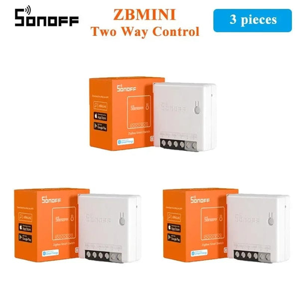 Planet Gates 4PCS ZBMINI / CHINA SONOFF ZBMINI-L2/ ZBMINI Zigbee DIY Smart Switch Module No Neutral Wire Required 2 Way Control Home Automation For Alexa eWelink
