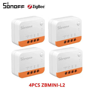 Planet Gates 4PCS ZBMINI / CHINA SONOFF ZBMINI-L2/ ZBMINI Zigbee DIY Smart Switch Module No Neutral Wire Required 2 Way Control Home Automation For Alexa eWelink