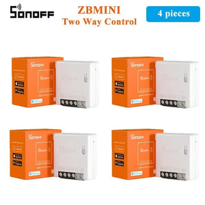Planet Gates 4PCS ZBMINI / CHINA SONOFF ZBMINI-L2/ ZBMINI Zigbee DIY Smart Switch Module No Neutral Wire Required 2 Way Control Home Automation For Alexa eWelink