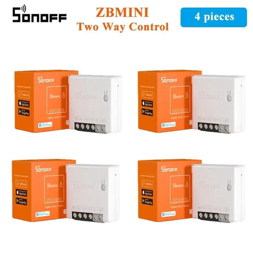 Planet Gates 4PCS ZBMINI / CHINA SONOFF ZBMINI-L2/ ZBMINI Zigbee DIY Smart Switch Module No Neutral Wire Required 2 Way Control Home Automation For Alexa eWelink