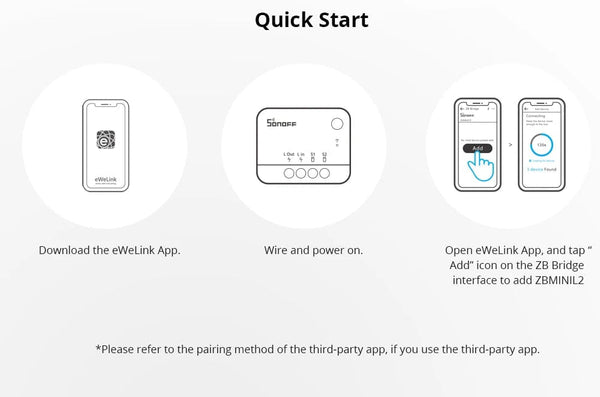 Planet Gates 4PCS ZBMINI / CHINA SONOFF ZBMINI-L2/ ZBMINI Zigbee DIY Smart Switch Module No Neutral Wire Required 2 Way Control Home Automation For Alexa eWelink
