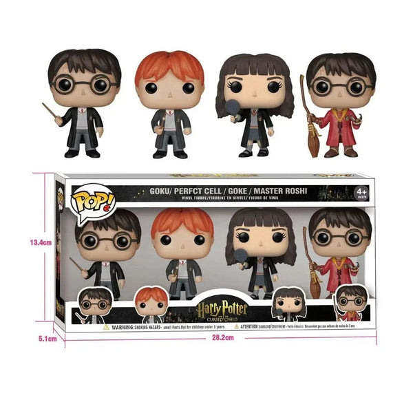 Planet Gates 4pcsFigure HarridPotter Ron Hermione Snape Dobby Luna Lord Voldemort Soul Eating Vinyl Action Figure Collection Model Toys Gifts