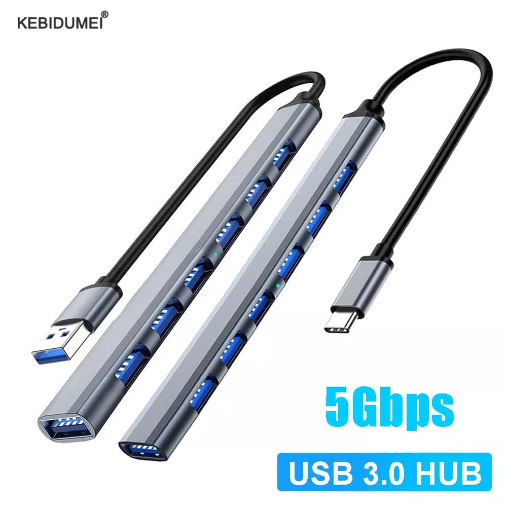 Planet Gates 4Port Type C Silver / CHINA USB HUB USB 3.0 HUB USB 2.0 HUB USB C HUB Type C HUB Multi Splitter High Speed 5Gbps For PC Computer Multiport USB A HUB Port