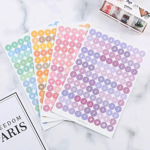 Planet Gates 4sheets 4 Sheets Kawaii Alphabet Letter Sticker Korean Stationery DIY Scrapbooking Planner Notebook Journal Decoration Office Supplies