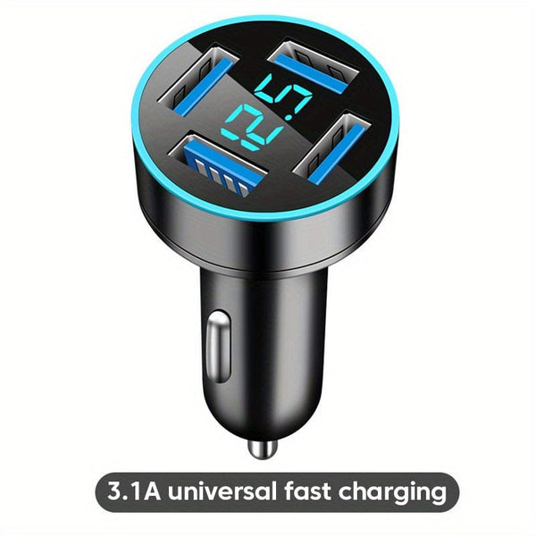 Planet Gates 4USB(4.8A) 66W PD20W QC3.0 SCP AFC Super Fast Car Charger: Get Lightning-Fast Charging For Your iPhone/iPad, Samsung, Android & More - With Digital Display!