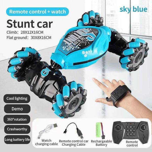 Planet Gates 4WD 1:16 Stunt RC Car with LED Light GestureInfrared Induction Twist Climbing Radio Controlled Car Childrens Day Toy for Boy