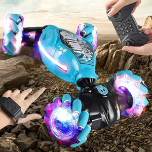 Planet Gates 4WD 1:16 Stunt RC Car with LED Light GestureInfrared Induction Twist Climbing Radio Controlled Car Childrens Day Toy for Boy