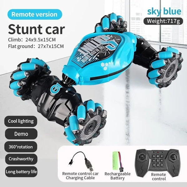 Planet Gates 4WD 1:16 Stunt RC Car with LED Light GestureInfrared Induction Twist Climbing Radio Controlled Car Childrens Day Toy for Boy