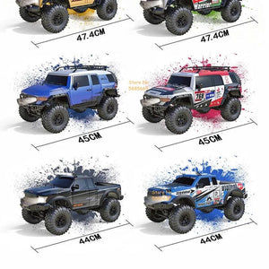 Planet Gates 4WD 45 Degree Climbing RC Off-road Crawler 2.4G 4WD 1/10 Professional Large RC Truck Independent Suspension RC Racing Drift Car