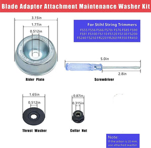 Planet Gates 4x Grass Trimmer Head Adapter Attachment Nut Fixing Kit Trimmer Head Lawnmower Blade for Stihl Trimmer Brush Cutter Garden Tool