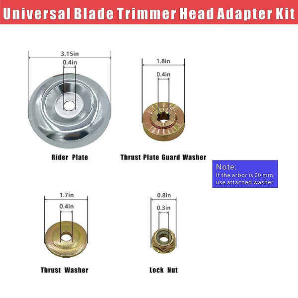 Planet Gates 4x Grass Trimmer Head Adapter Attachment Nut Fixing Kit Trimmer Head Lawnmower Blade for Stihl Trimmer Brush Cutter Garden Tool