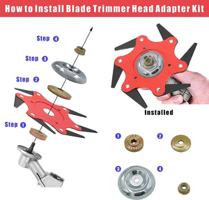 Planet Gates 4x Grass Trimmer Head Adapter Attachment Nut Fixing Kit Trimmer Head Lawnmower Blade for Stihl Trimmer Brush Cutter Garden Tool