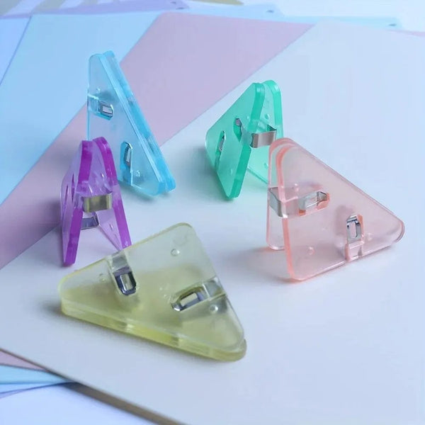 Planet Gates 5/10/50pcs Creative Triangle Clip Bill Clip Book Paper Corner Clip Binder Clip For Desk Storage Shelf Office Desktop Organizer