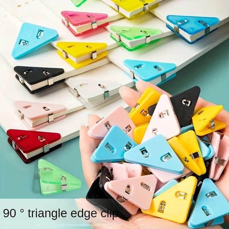 Planet Gates 5/10/50pcs Creative Triangle Clip Bill Clip Book Paper Corner Clip Binder Clip For Desk Storage Shelf Office Desktop Organizer