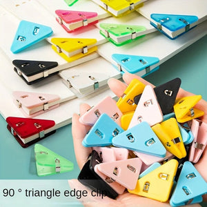 Planet Gates 5/10/50pcs Creative Triangle Clip Bill Clip Book Paper Corner Clip Binder Clip For Desk Storage Shelf Office Desktop Organizer