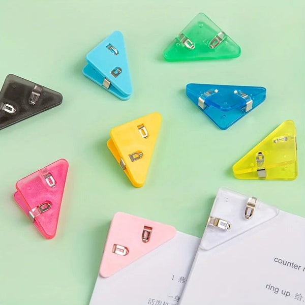 Planet Gates 5/10/50pcs Creative Triangle Clip Bill Clip Book Paper Corner Clip Binder Clip For Desk Storage Shelf Office Desktop Organizer