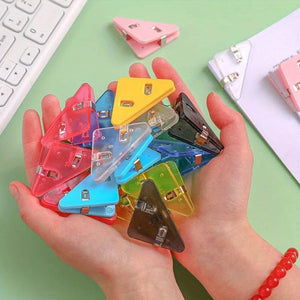 Planet Gates 5/10/50pcs Creative Triangle Clip Bill Clip Book Paper Corner Clip Binder Clip For Desk Storage Shelf Office Desktop Organizer