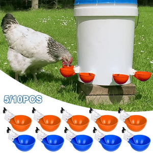 Planet Gates 5/10PCS Automatic Chicken Water Feeder Drinking Cups Poultry Kit for Chicks Duck Goose Turkey Quail Feeding & Watering Supplie