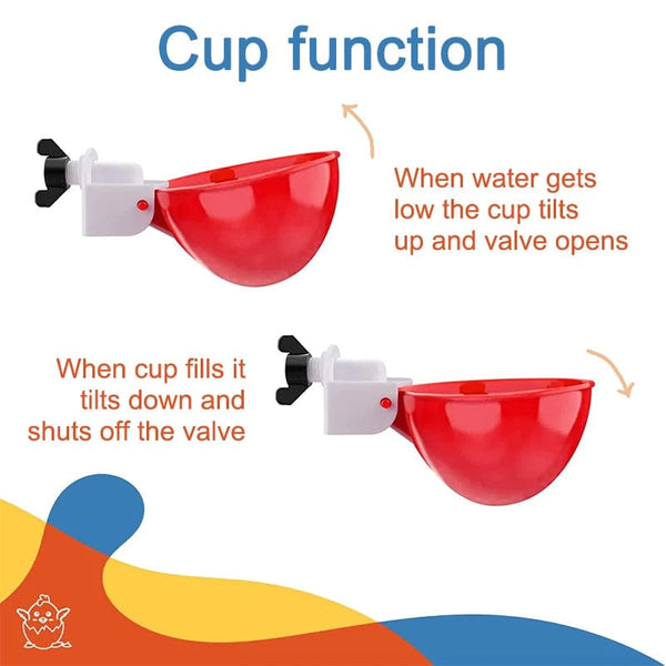 Planet Gates 5/10PCS Automatic Chicken Water Feeder Drinking Cups Poultry Kit for Chicks Duck Goose Turkey Quail Feeding & Watering Supplie