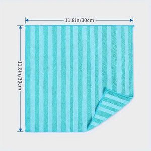 Planet Gates 5/10pcs, Dish Towels, Microfiber Striped Printed Dish Rags, Scouring Pads, Simple Style Cleaning Cloths, Classic Two-color Strips, Absorbent, Easy To Wash And Wash, Random Colors, Cleaning Stuff, Kitchen Supplies